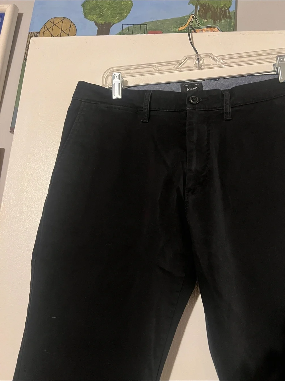 J. Crew black chinos. Flat front